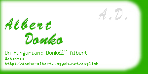 albert donko business card